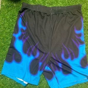 Blue Flame Biker Shorts